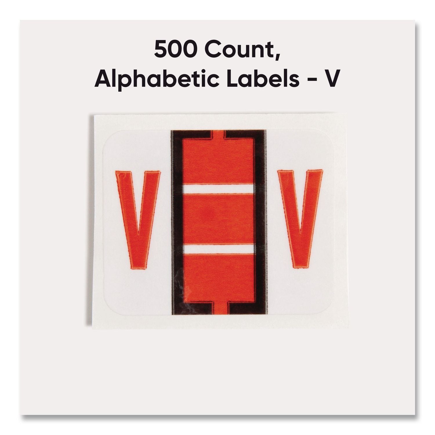 A-Z Color-Coded End Tab Filing Labels, V, 1 x 1.25, White, 500/Roll