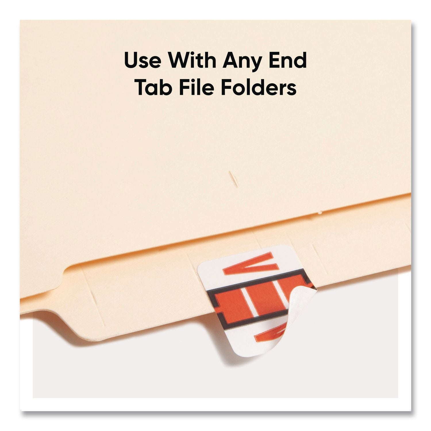A-Z Color-Coded End Tab Filing Labels, V, 1 x 1.25, White, 500/Roll