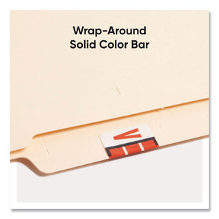 A-Z Color-Coded End Tab Filing Labels, V, 1 x 1.25, White, 500/Roll