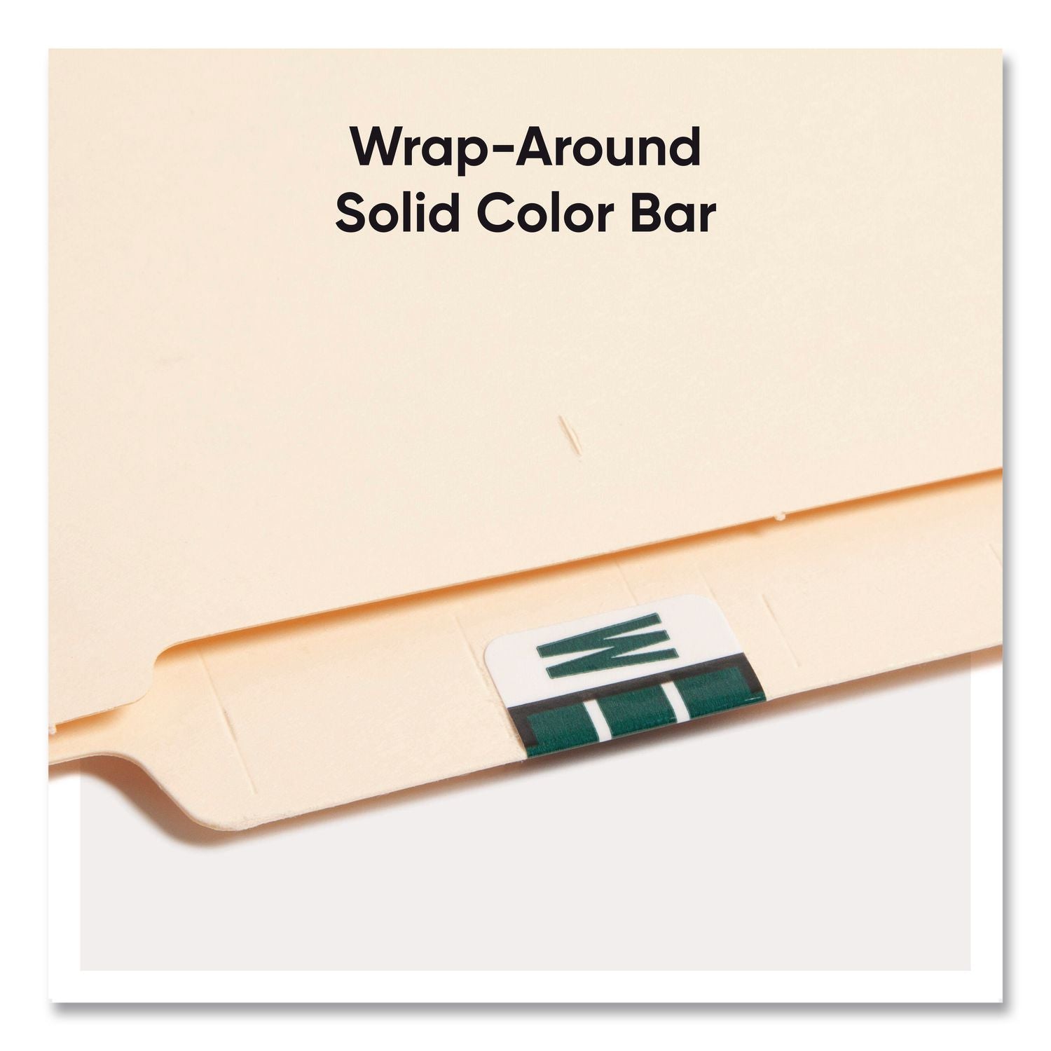A-Z Color-Coded End Tab Filing Labels, W, 1 x 1.25, White, 500/Roll