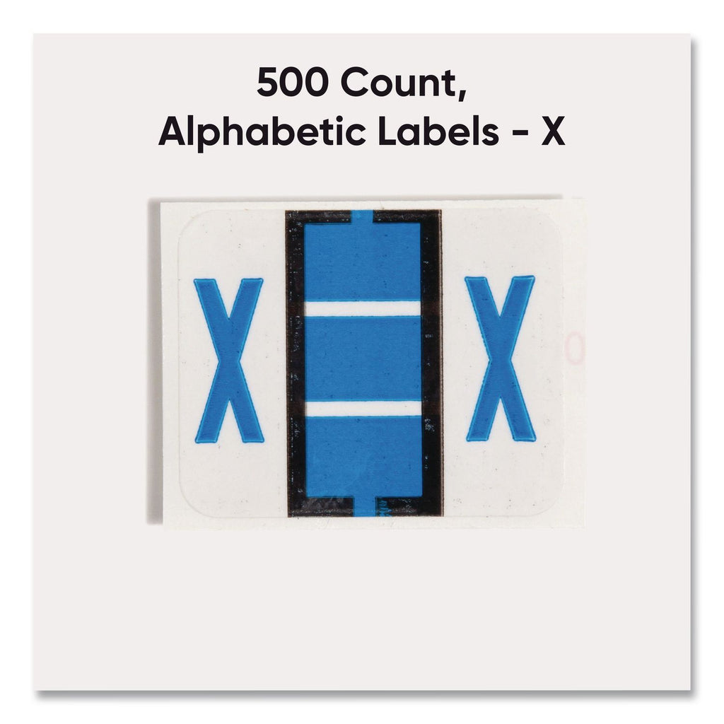 A-Z Color-Coded End Tab Filing Labels, X, 1 x 1.25, White, 500/Roll