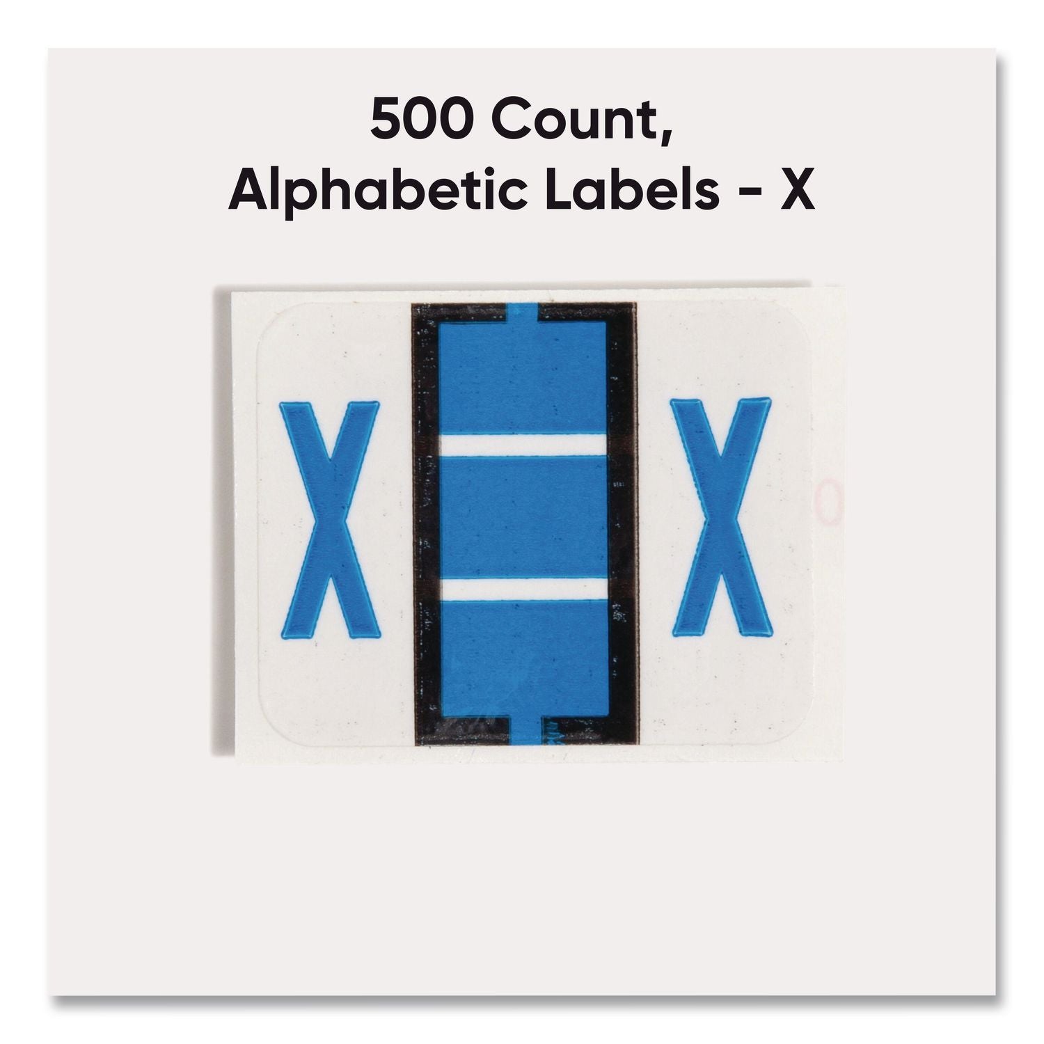 A-Z Color-Coded End Tab Filing Labels, X, 1 x 1.25, White, 500/Roll