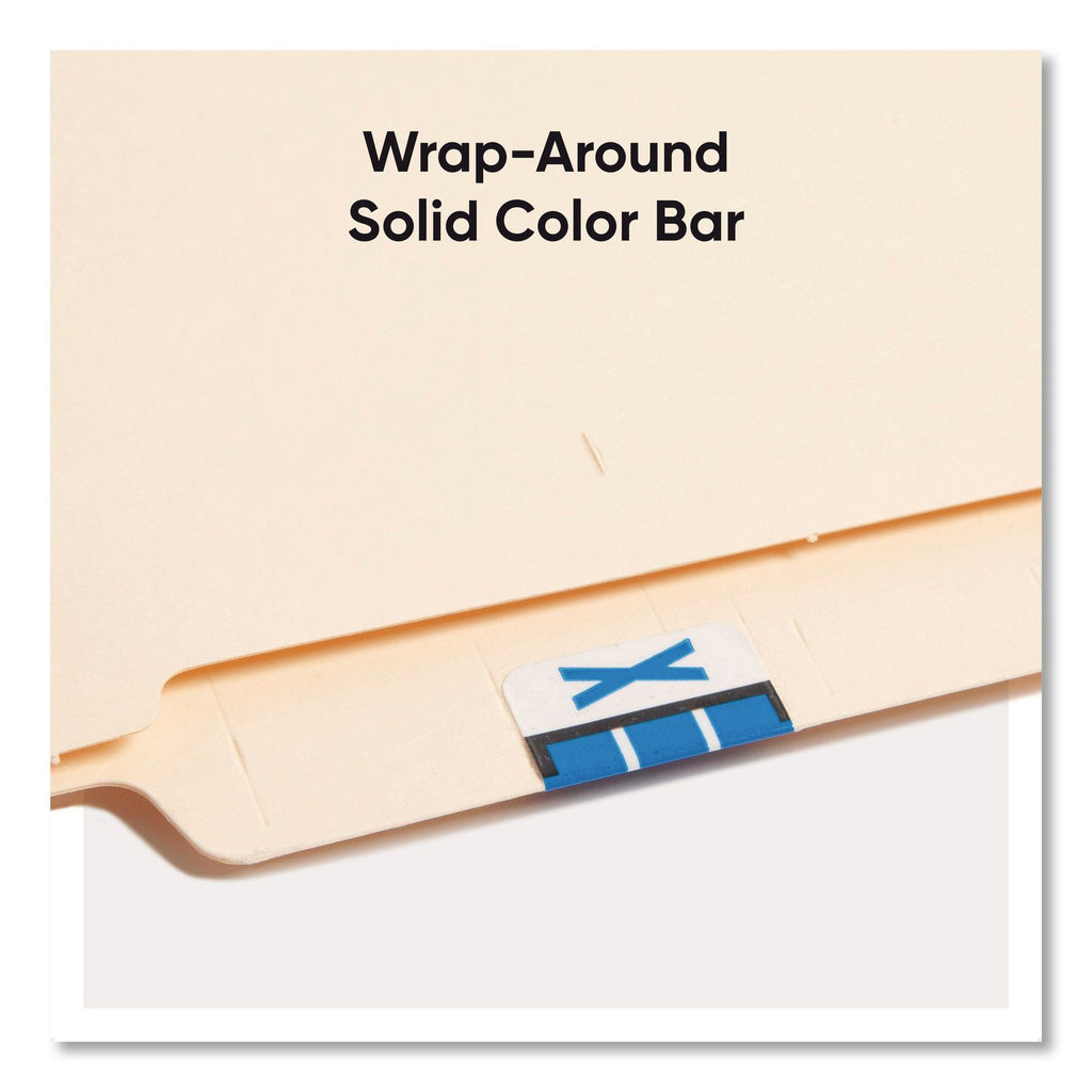 A-Z Color-Coded End Tab Filing Labels, X, 1 x 1.25, White, 500/Roll
