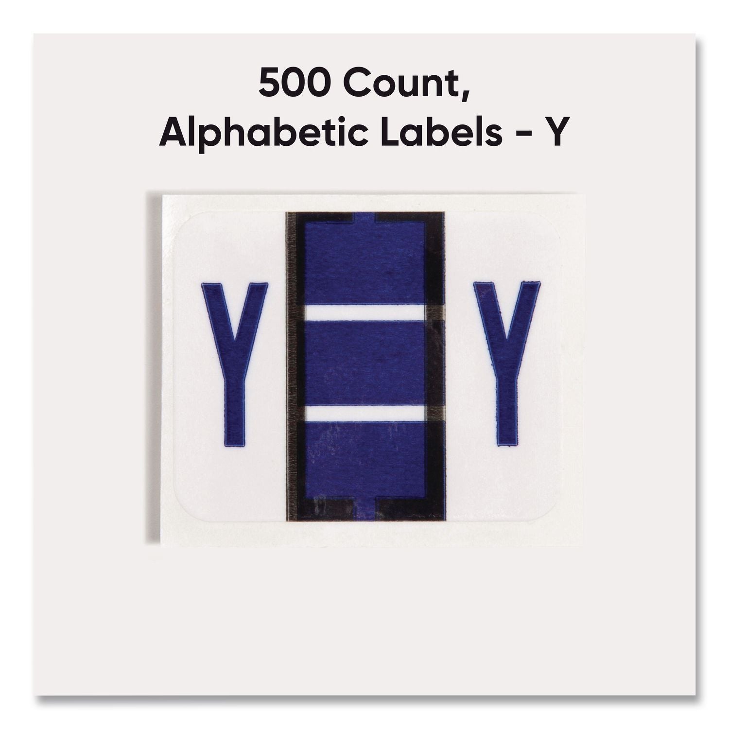 A-Z Color-Coded End Tab Filing Labels, Y, 1 x 1.25, White, 500/Roll