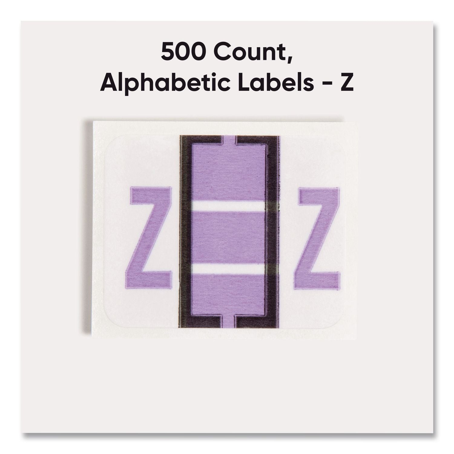 A-Z Color-Coded End Tab Filing Labels, Z, 1 x 1.25, White, 500/Roll