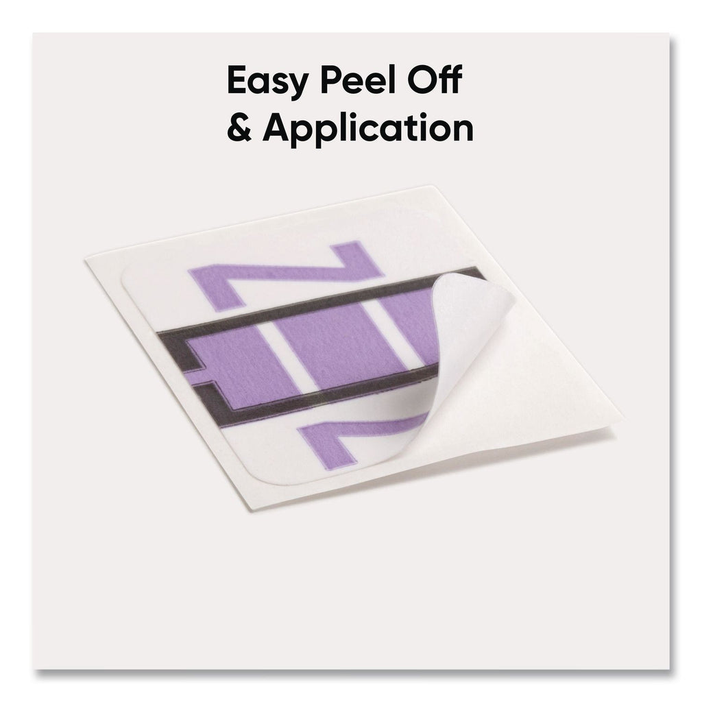 A-Z Color-Coded End Tab Filing Labels, Z, 1 x 1.25, White, 500/Roll