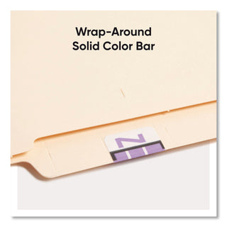A-Z Color-Coded End Tab Filing Labels, Z, 1 x 1.25, White, 500/Roll