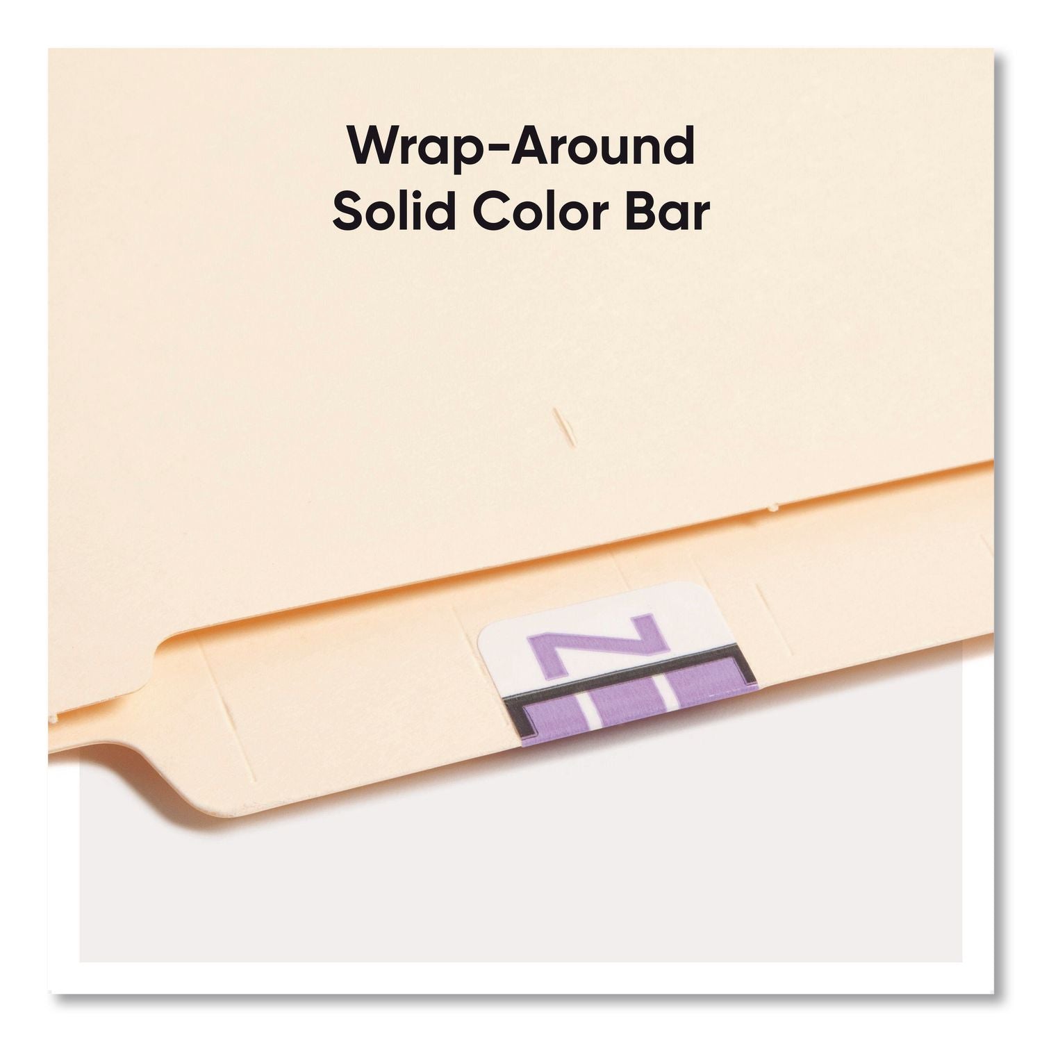 A-Z Color-Coded End Tab Filing Labels, Z, 1 x 1.25, White, 500/Roll