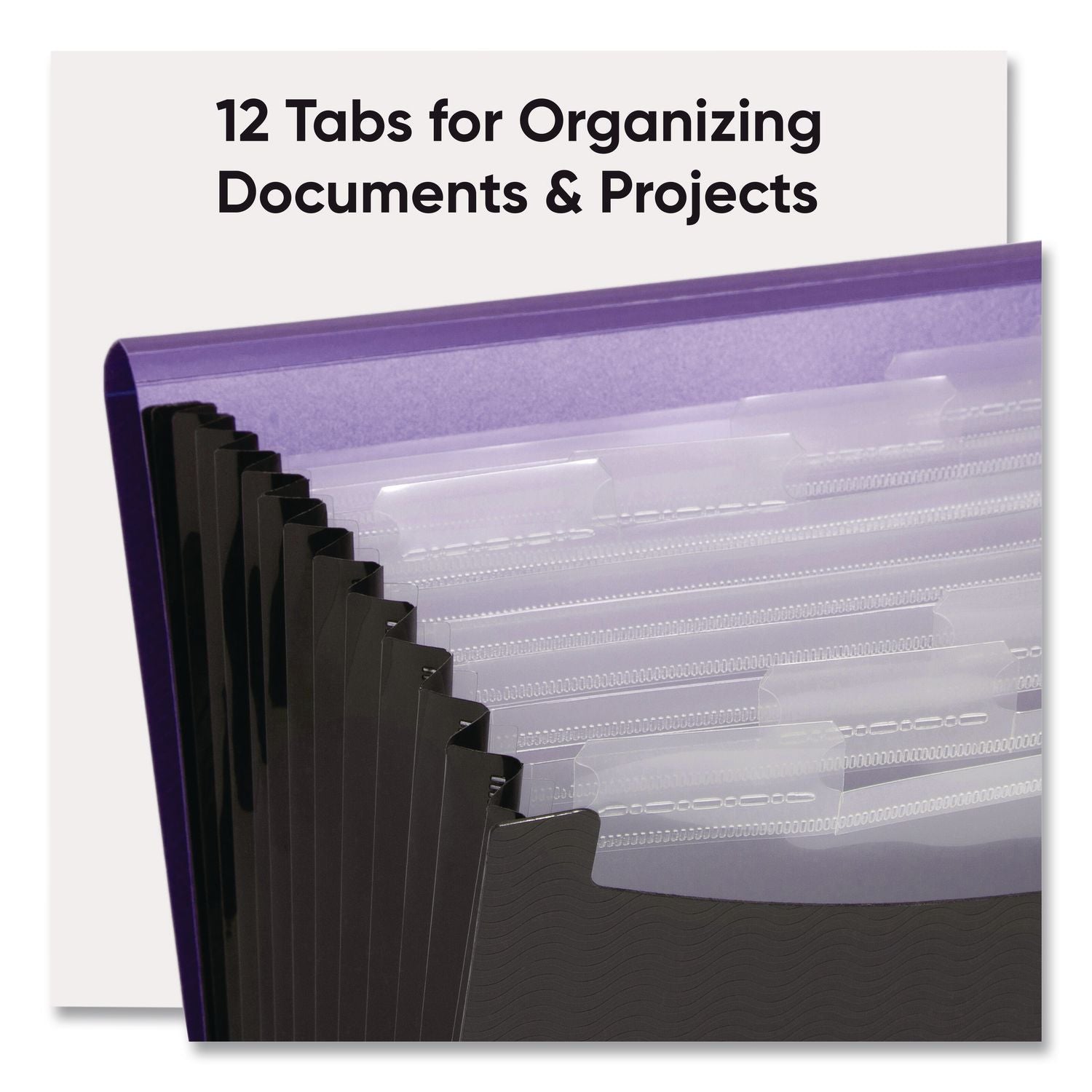 Smead Letter Expanding File - 8 1/2" x 11" - 12 Internal Pocket(s) - Purple, Black - 1 Each