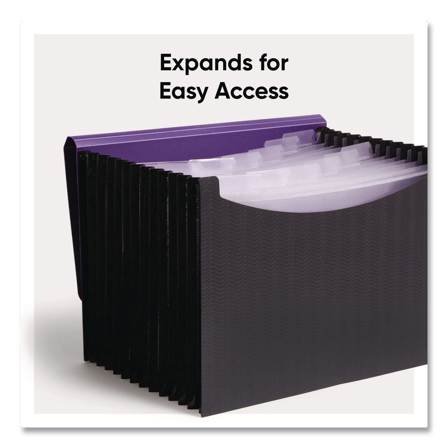 Smead Letter Expanding File - 8 1/2" x 11" - 12 Internal Pocket(s) - Purple, Black - 1 Each