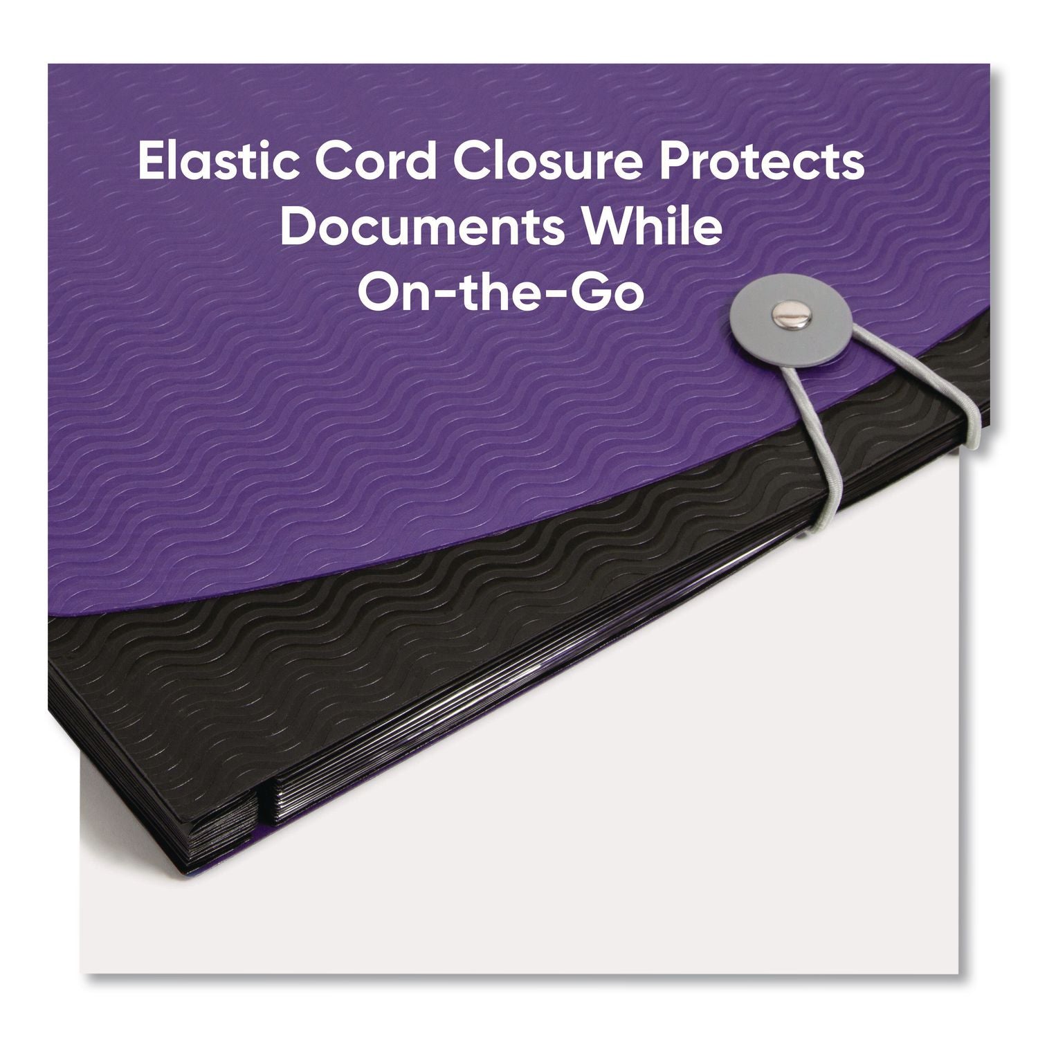 Smead Letter Expanding File - 8 1/2" x 11" - 12 Internal Pocket(s) - Purple, Black - 1 Each
