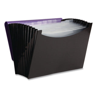 Smead Letter Expanding File - 8 1/2" x 11" - 12 Internal Pocket(s) - Purple, Black - 1 Each