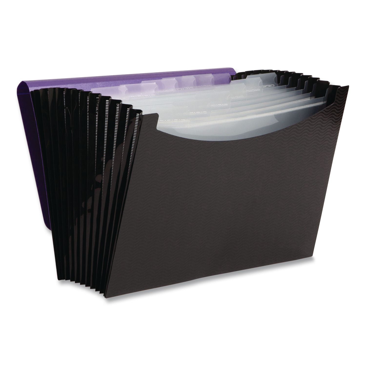 Smead Letter Expanding File - 8 1/2" x 11" - 12 Internal Pocket(s) - Purple, Black - 1 Each
