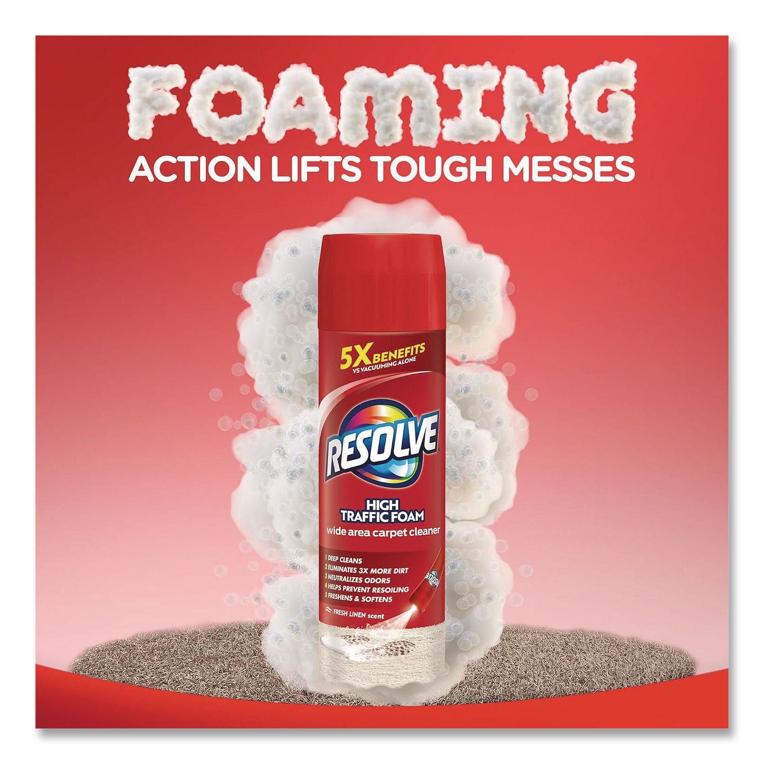 Foam Carpet Cleaner, Foam, 22 oz Aerosol Spray