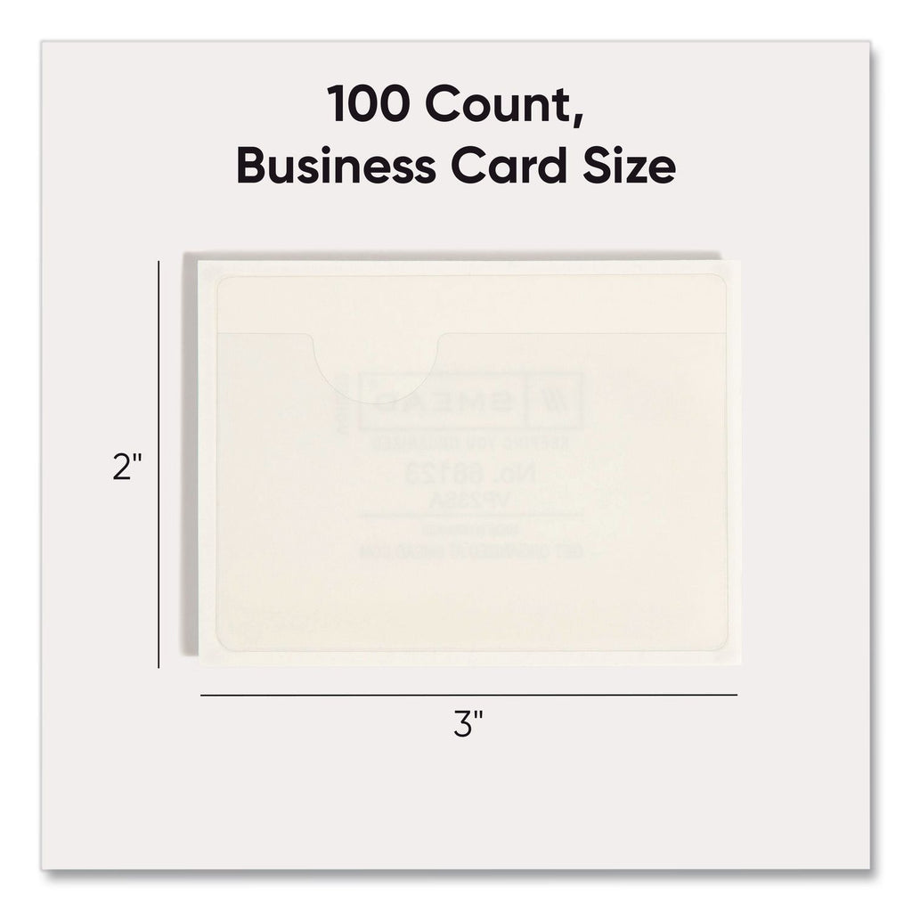 Self-Adhesive Poly Pockets, Top Load, 4.06 x 3, Clear, 100/Box