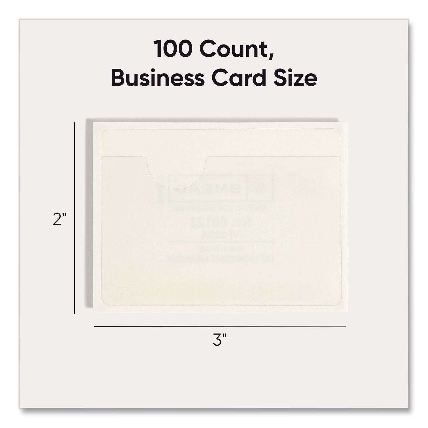 Self-Adhesive Poly Pockets, Top Load, 4.06 x 3, Clear, 100/Box