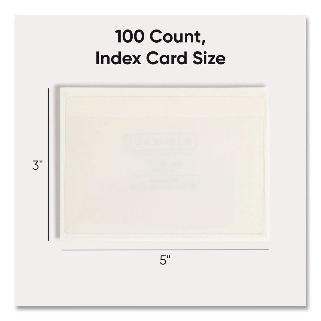 Self-Adhesive Poly Pockets, Top Load, 5.31 x 33.63, Clear, 100/Box