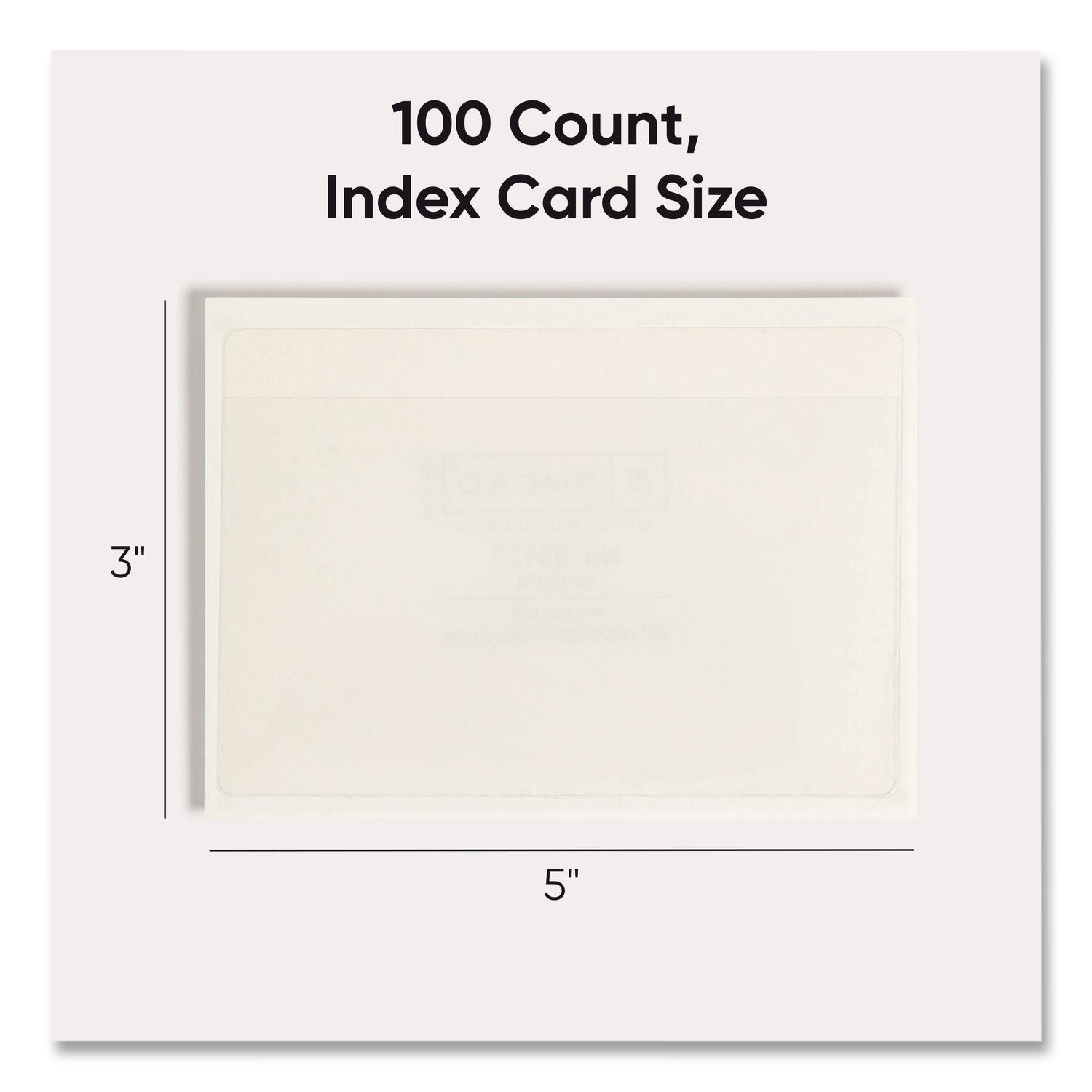 Self-Adhesive Poly Pockets, Top Load, 5.31 x 33.63, Clear, 100/Box