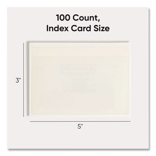 Self-Adhesive Poly Pockets, Top Load, 5.31 x 33.63, Clear, 100/Box