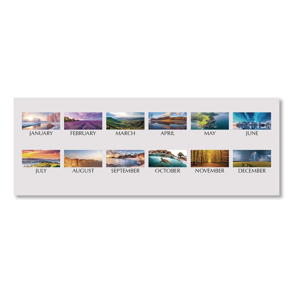 Earthscapes Recycled Monthly Desk Pad Calendar, Motivational Photos, 22 x 17, Blue Binding/Corners, 12-Month (Jan-Dec): 2024
