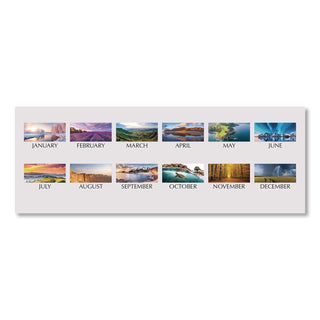 Earthscapes Recycled Monthly Desk Pad Calendar, Motivational Photos, 22 x 17, Blue Binding/Corners, 12-Month (Jan-Dec): 2024