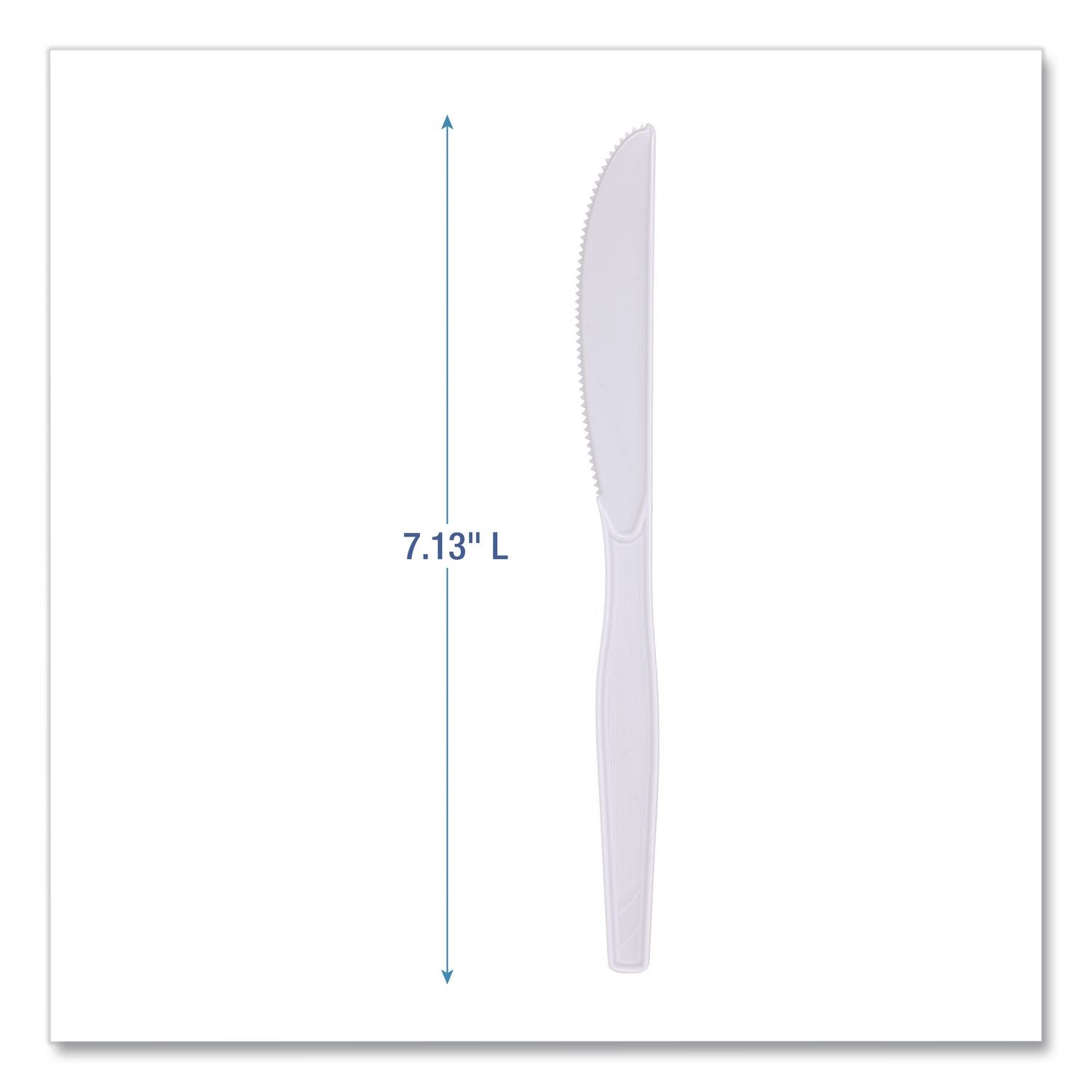 Mediumweight Polystyrene Cutlery, Knife, White, 100/Box