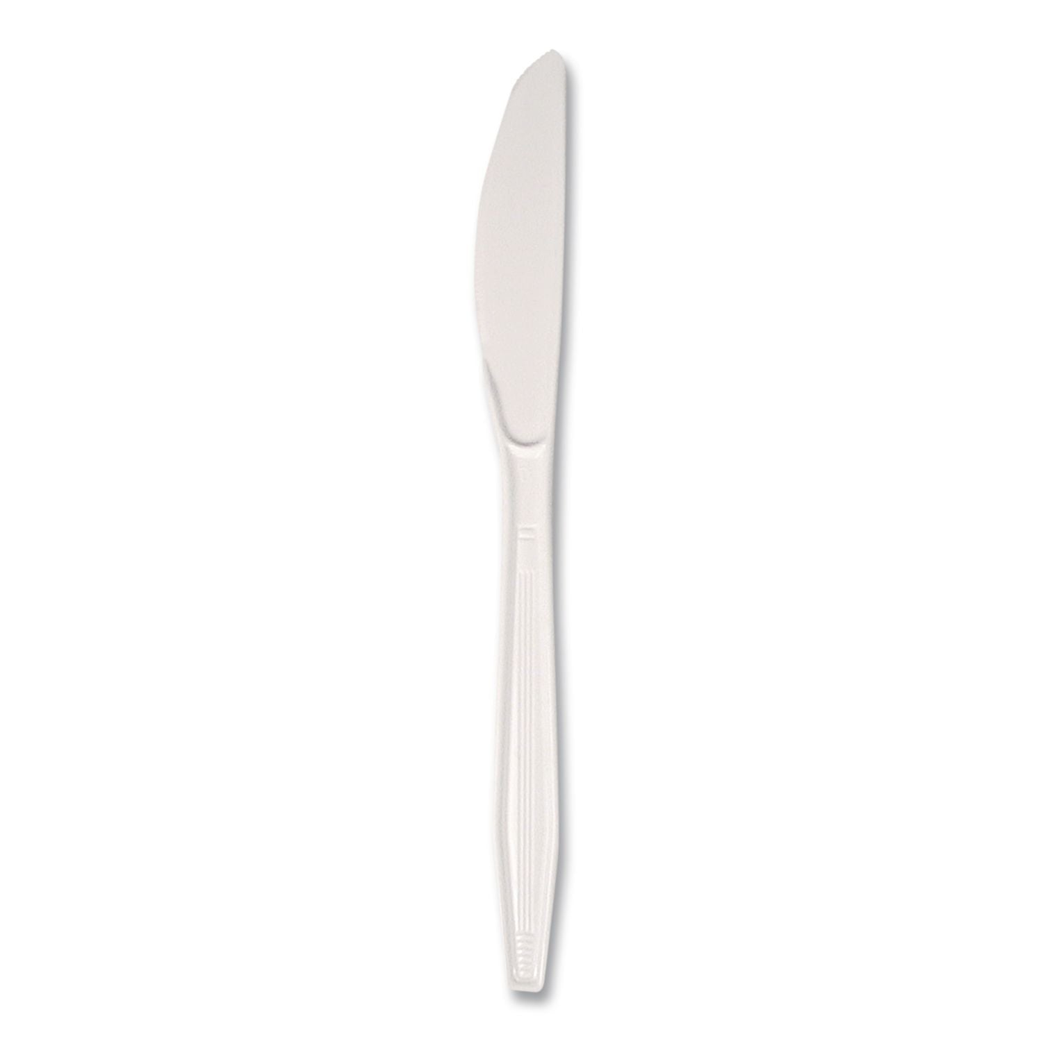 Mediumweight Polystyrene Cutlery, Knife, White, 100/Box