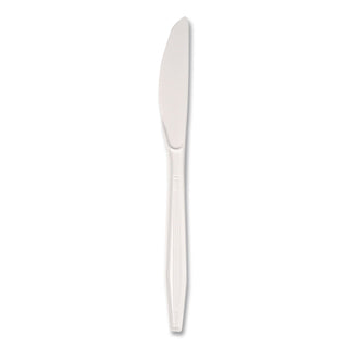 Mediumweight Polystyrene Cutlery, Knife, White, 100/Box