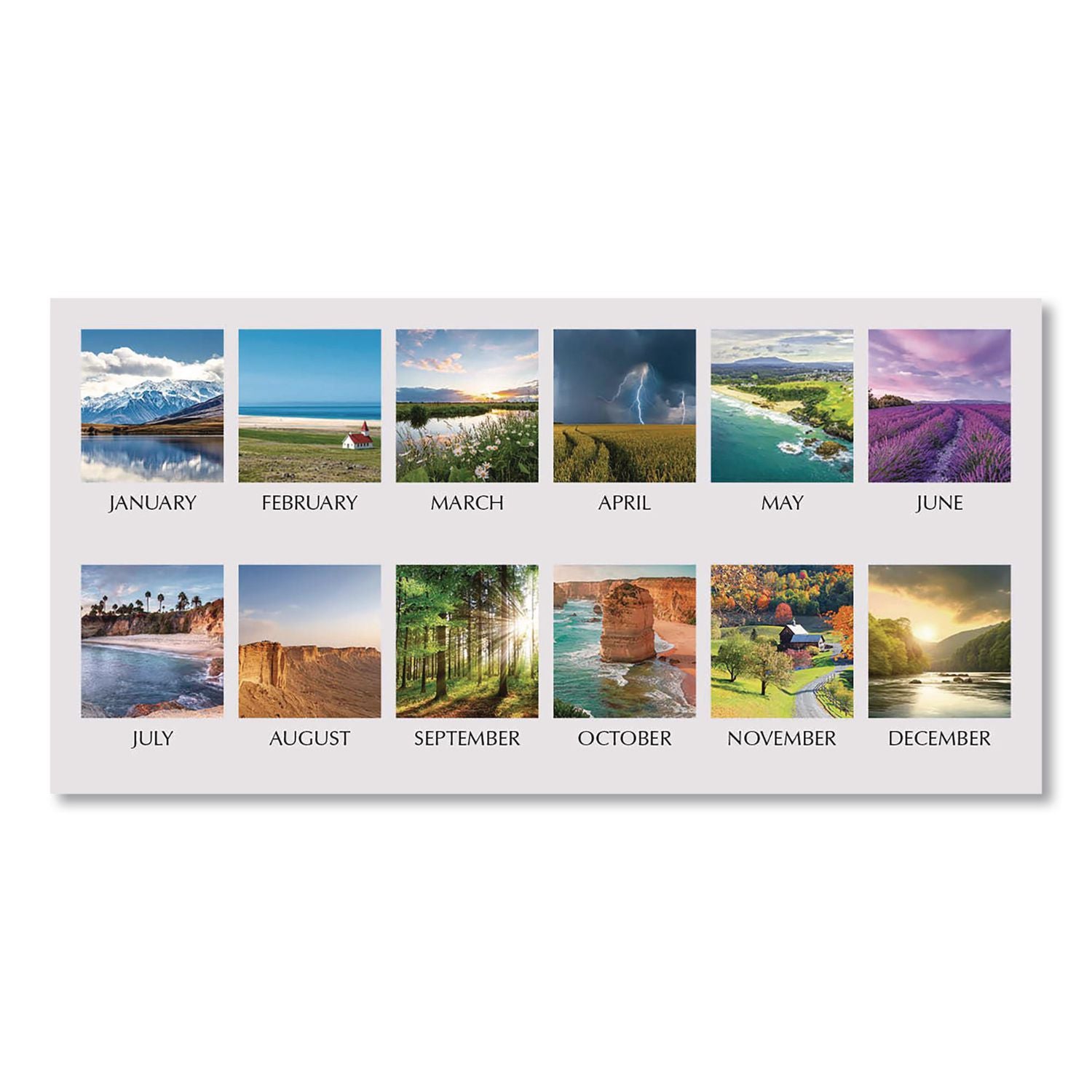 Earthscapes Recycled Desk Tent Monthly Calendar, Scenic Photography, 8.5 x 4.5, White Sheets, 12-Month (Jan to Dec): 2024