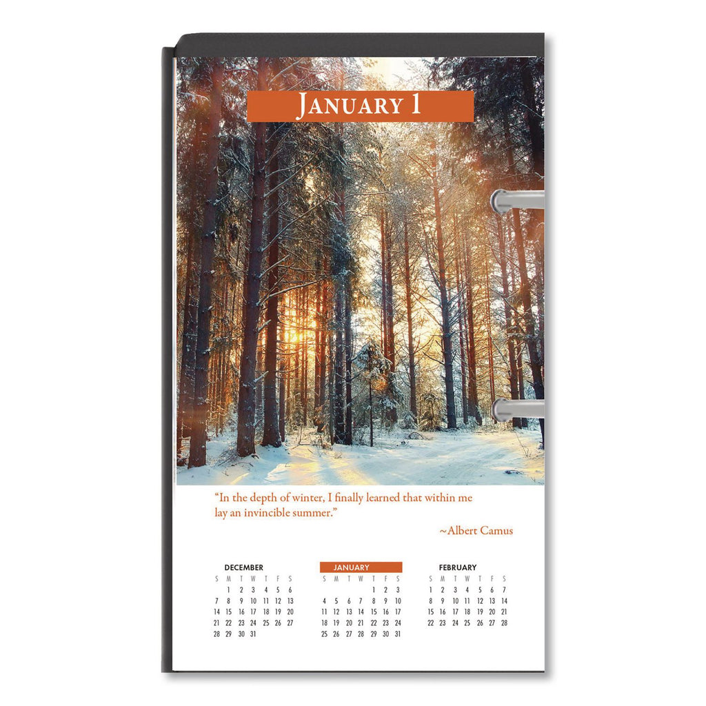 Earthscapes Desk Calendar Refill, Nature Photography, 3.5 x 6, White/Multicolor Sheets, 12-Month (Jan to Dec): 2024