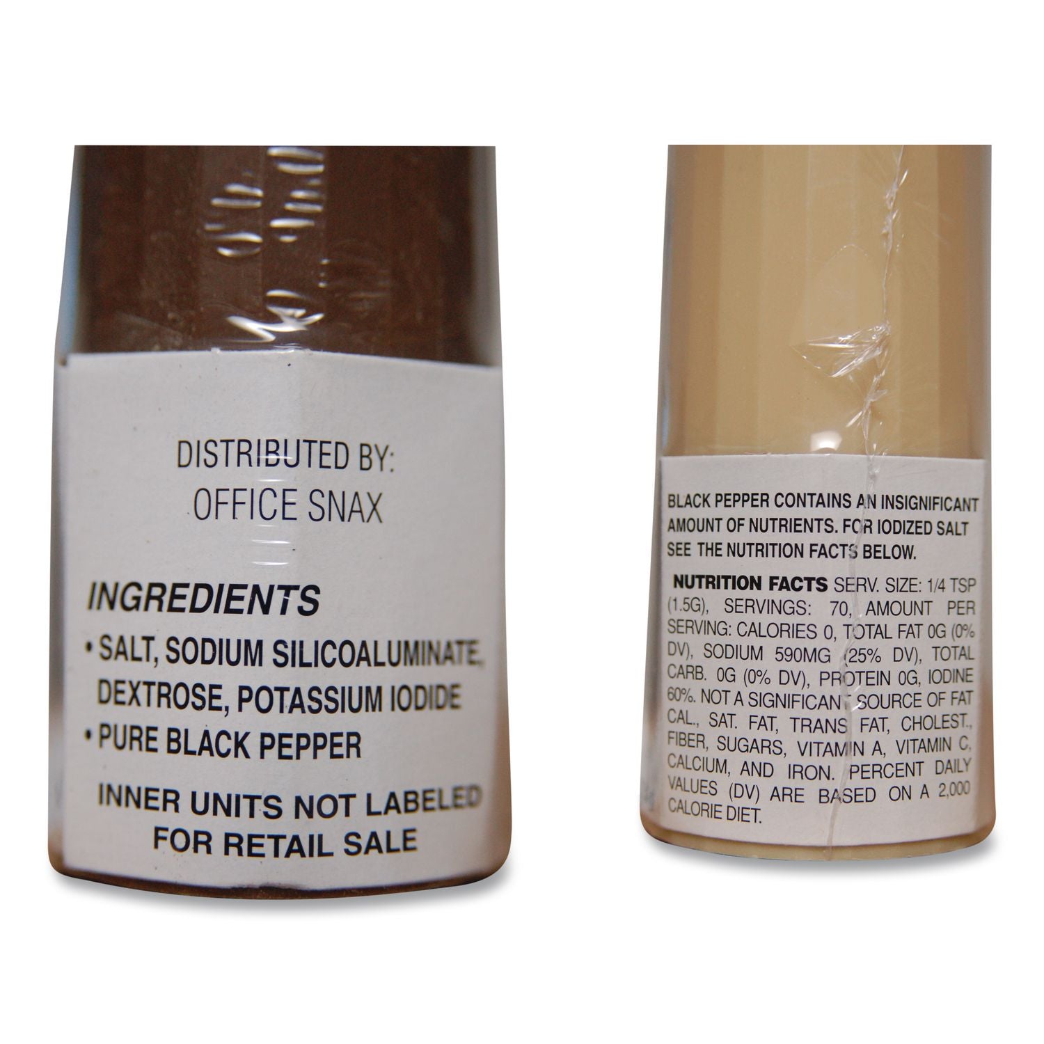 Condiment Set, 4 oz Salt, 1.5 oz Pepper, Two-Shaker Set