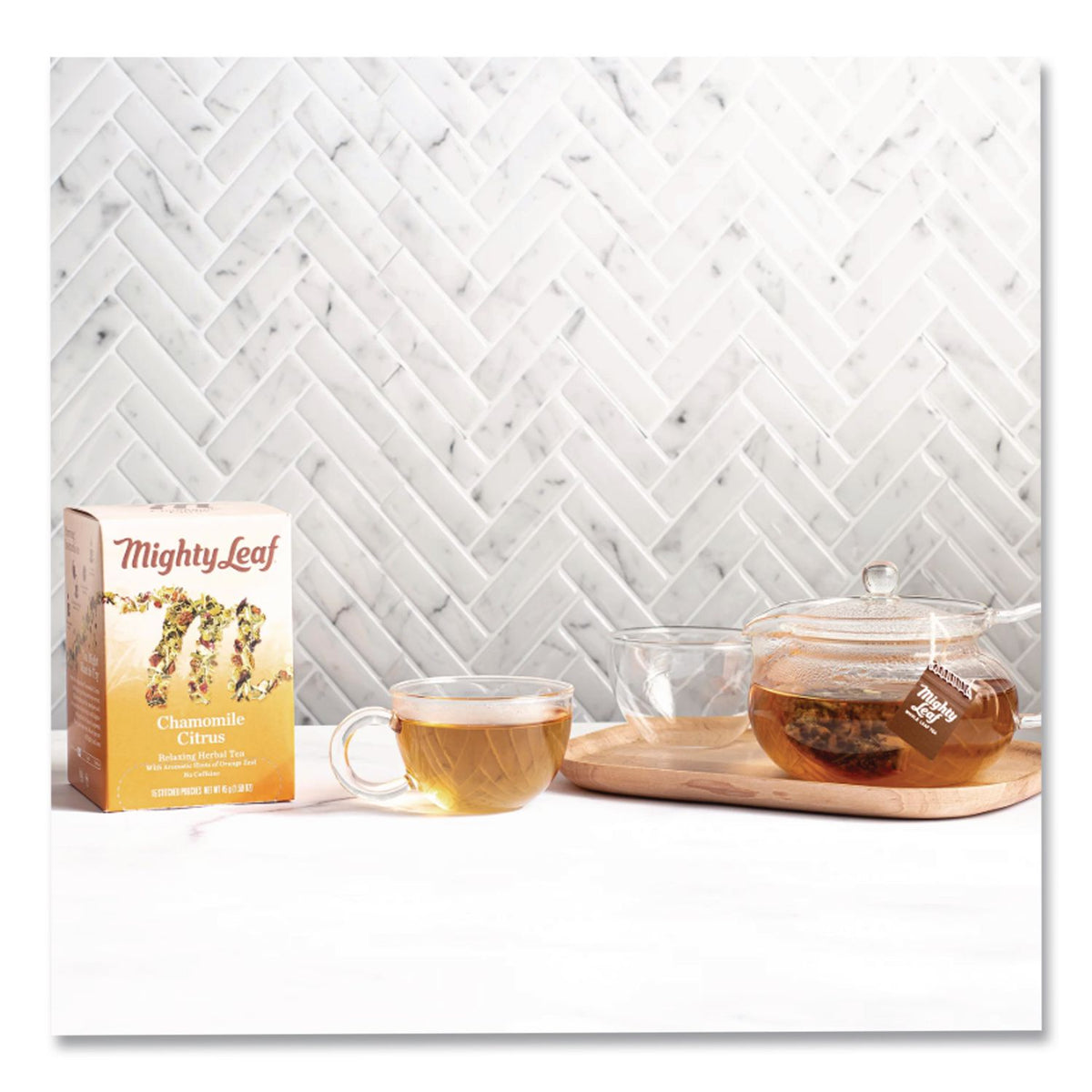Whole Leaf Tea Pouches, Chamomile Citrus, 15/Box