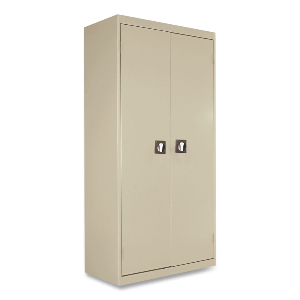 Space Saver Storage Cabinet, Four Shelves, 30w x 15d x 66h, Putty
