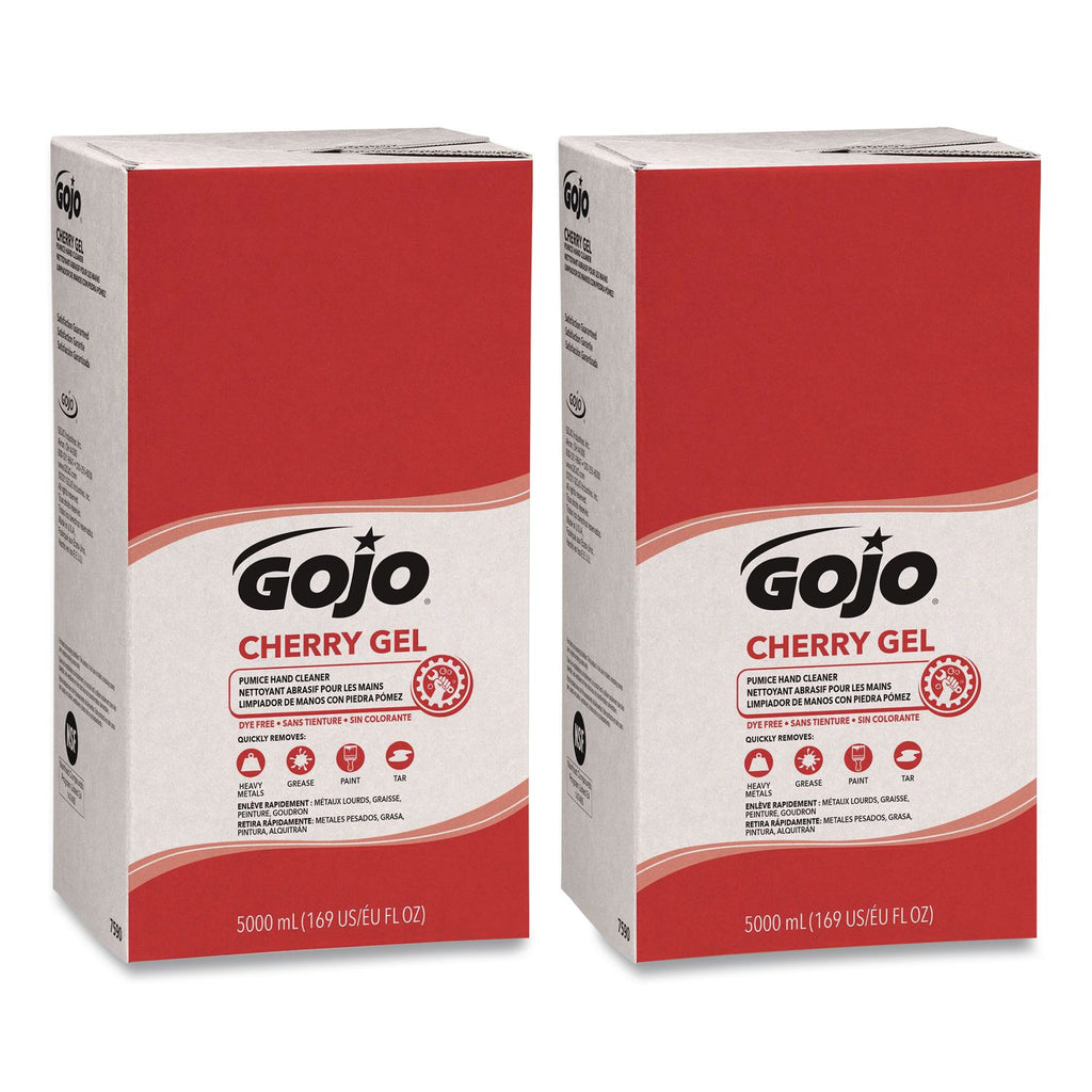 Gojo PRO TDX 5000 Dispenser Cherry Hand Cleaner - Cherry ScentFor - 1.3 gal (5 L) - Push Pump Dispenser - Dirt Remover, Grease Remover, Oil Remover - Hand - Red - pH Balanced, Heavy Duty, VOC-free, NPE-free - 2 / Carton