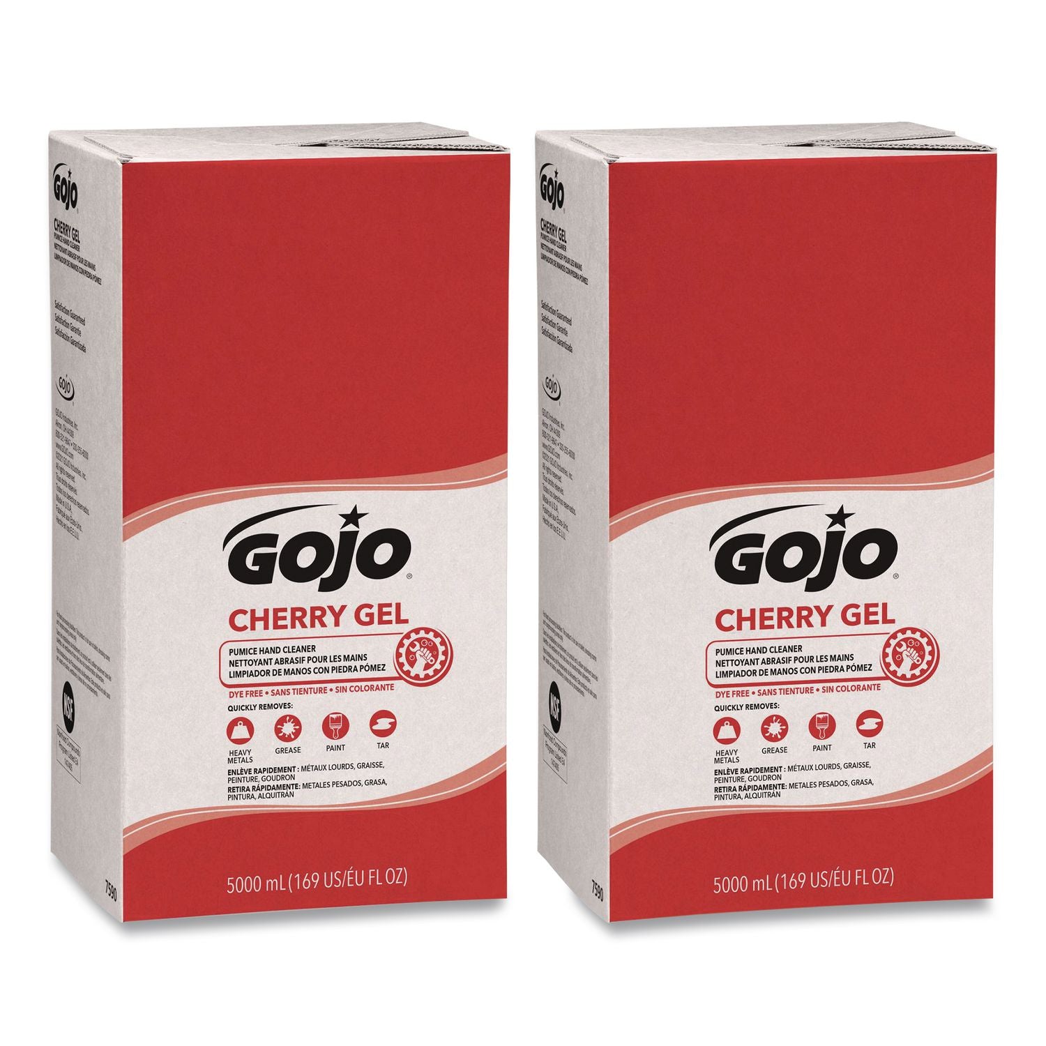 Gojo PRO TDX 5000 Dispenser Cherry Hand Cleaner - Cherry ScentFor - 1.3 gal (5 L) - Push Pump Dispenser - Dirt Remover, Grease Remover, Oil Remover - Hand - Red - pH Balanced, Heavy Duty, VOC-free, NPE-free - 2 / Carton