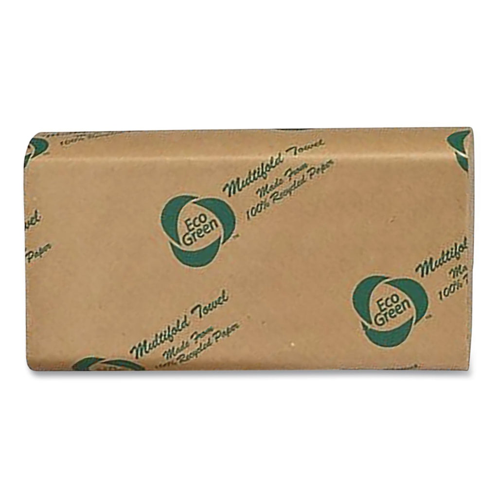 Recycled Multifold Paper Towels, 1-Ply, 9.5 x 9.5, White, 250/Pack, 16 Packs/Carton