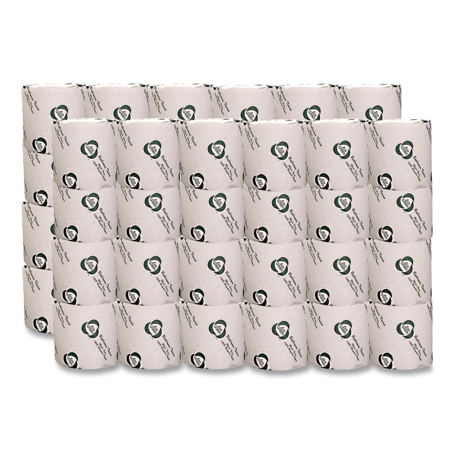 Recycled 2-Ply Standard Toilet Paper, Septic Safe, White, 4.25" Wide, 500 Sheets/Roll, 80 Rolls/Carton
