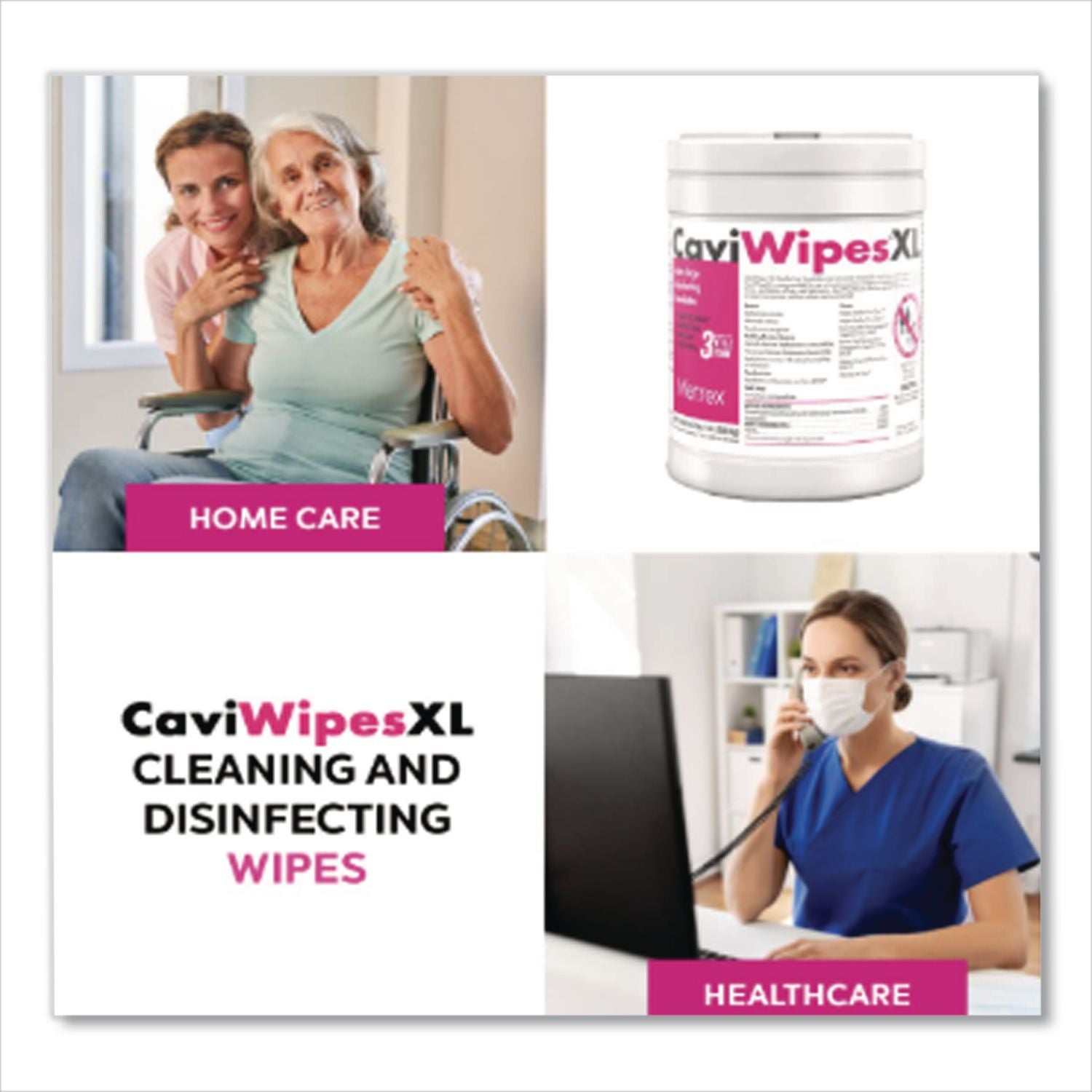 XL Disinfecting Towelettes, 10 x 12, Fragrance Free, White, 66 Wipes/Canister