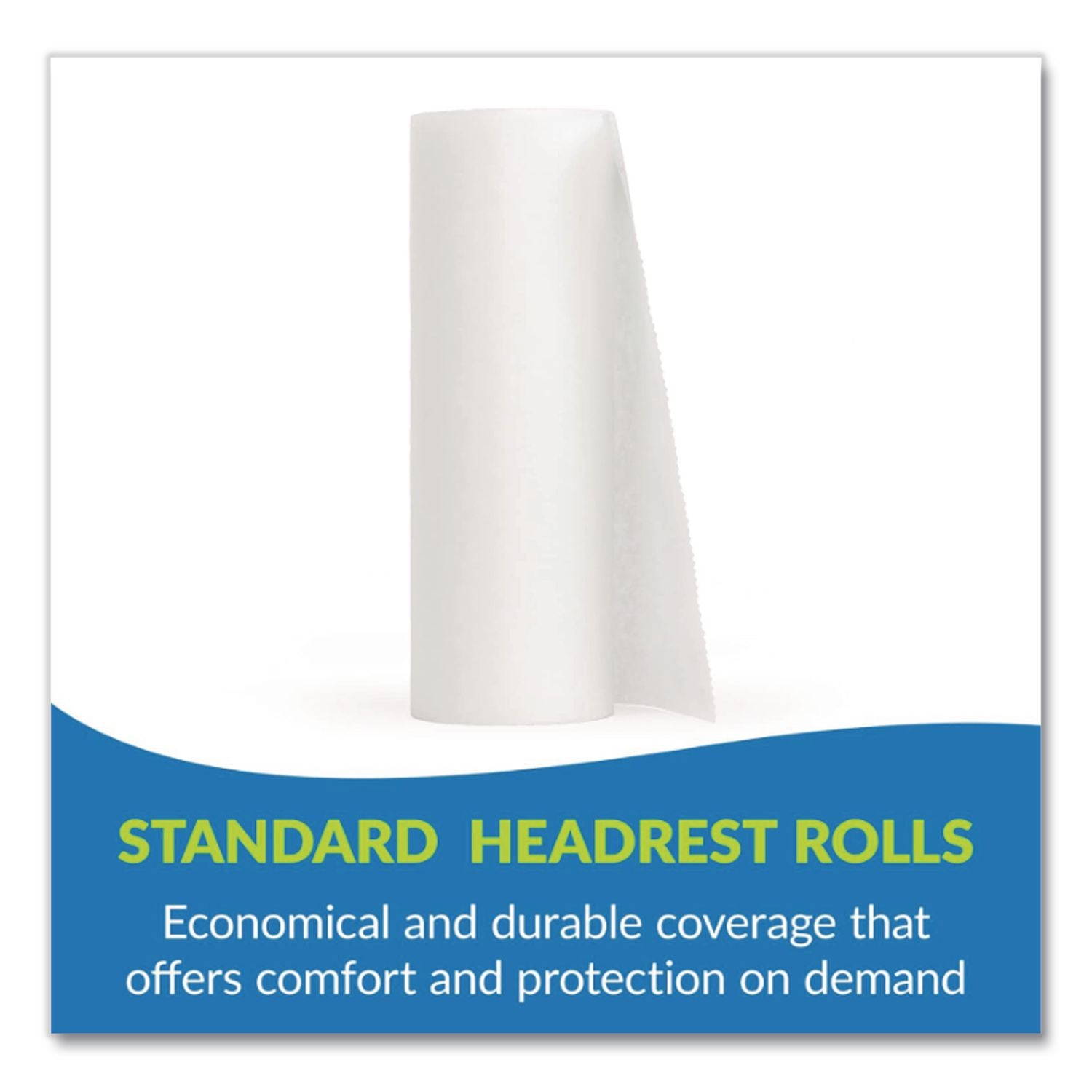 Choice Headrest Paper Roll, Smooth-Finish, 8.5" x 125 ft, White, 25/Carton