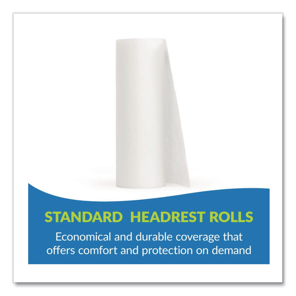 Choice Headrest Paper Roll, Smooth-Finish, 8.5" x 225 ft, White, 12/Carton
