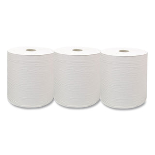 Recycled Hardwound Paper Towels, 1-Ply, 7.88" x 800 ft, 1.8 Core, White, 6 Rolls/Carton