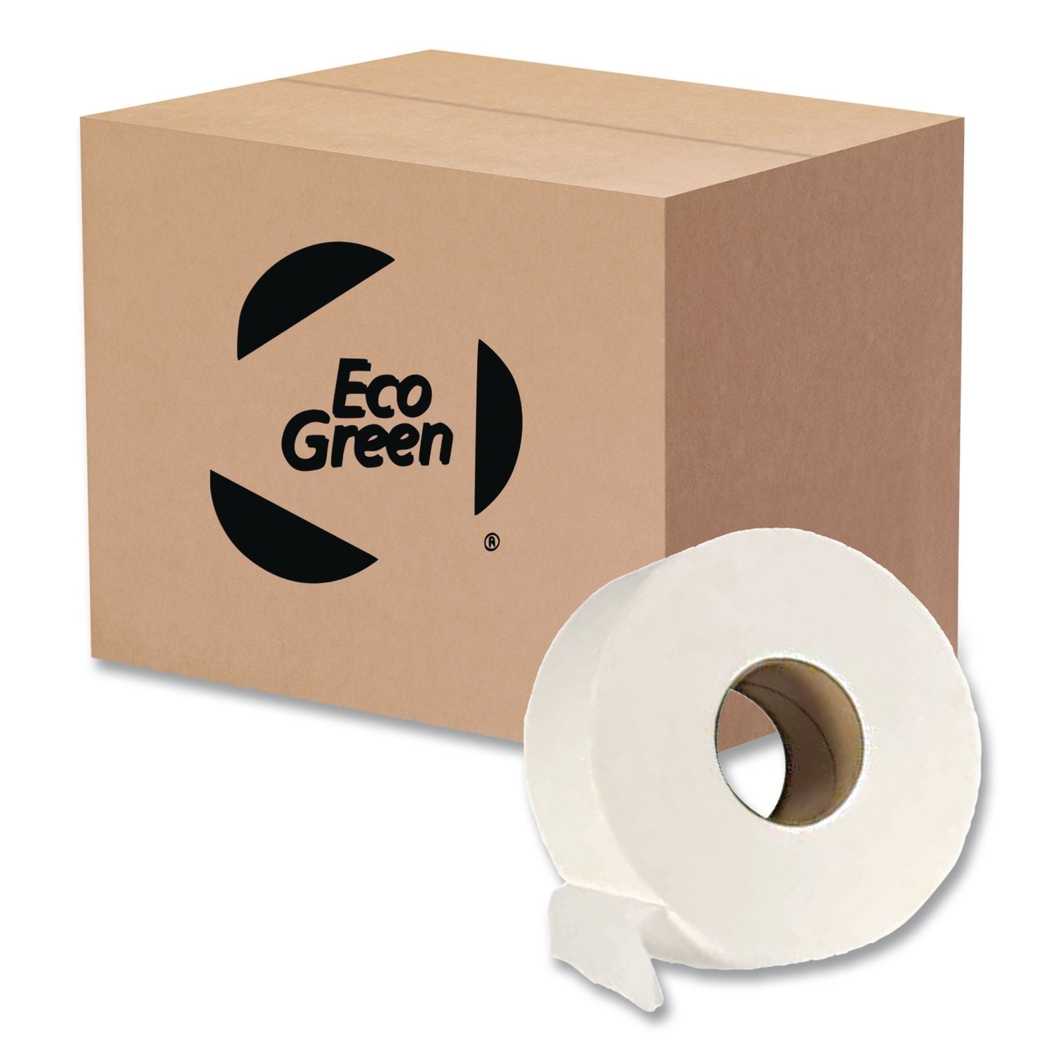 Recycled 2-Ply Jumbo Toilet Paper, Septic Safe, White, 3.55" x 1,000 ft, 12 Rolls/Carton