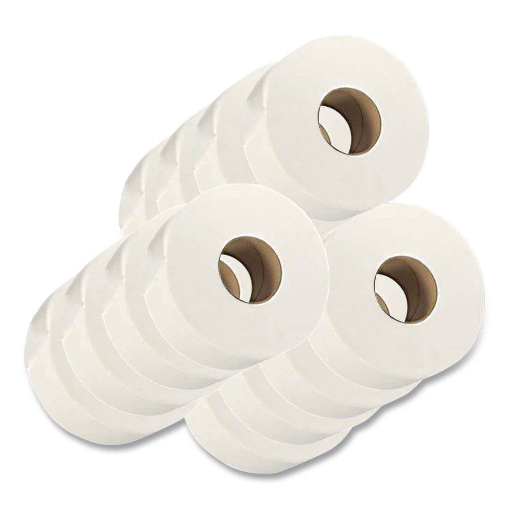 Recycled 2-Ply Jumbo Toilet Paper, Septic Safe, White, 3.55" x 1,000 ft, 12 Rolls/Carton