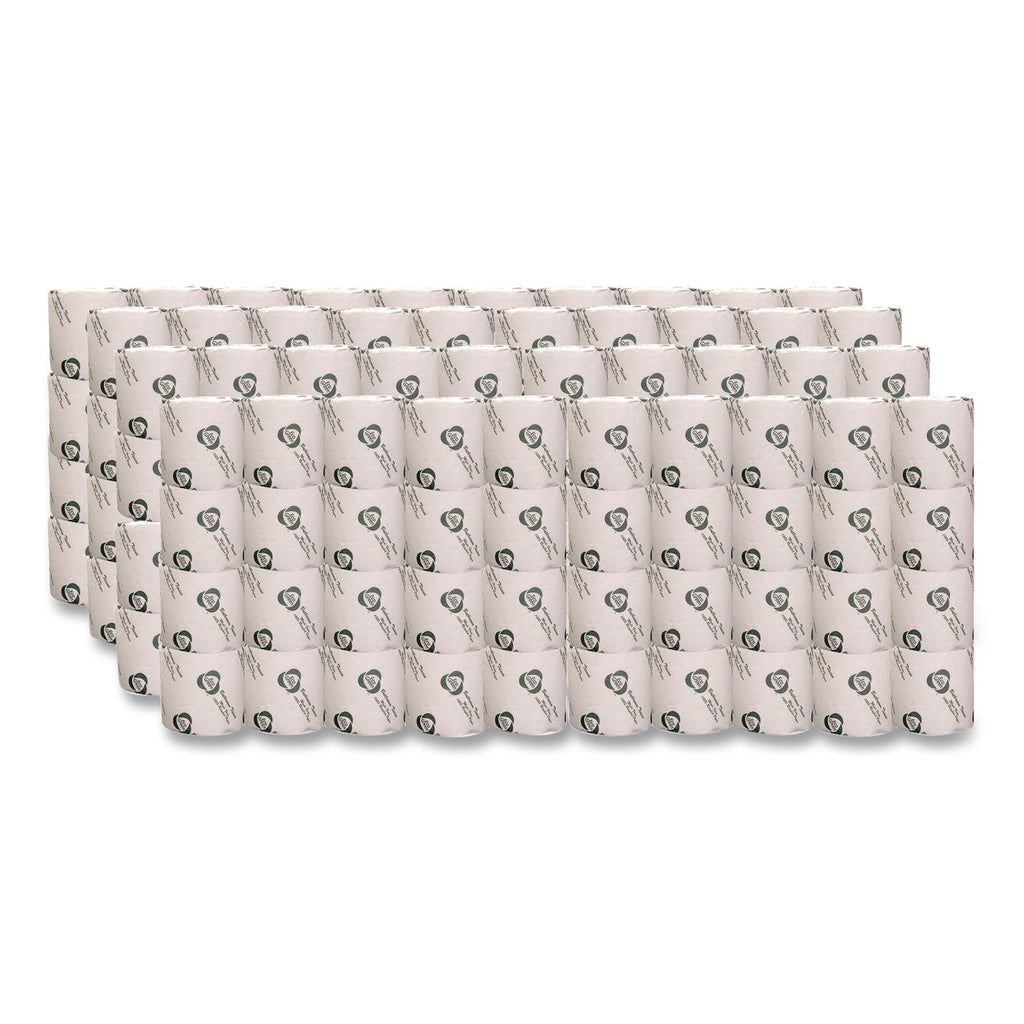 Recycled 2-Ply Standard Toilet Paper, Septic Safe, White, 600 Sheets/Roll, 48 Rolls/Carton