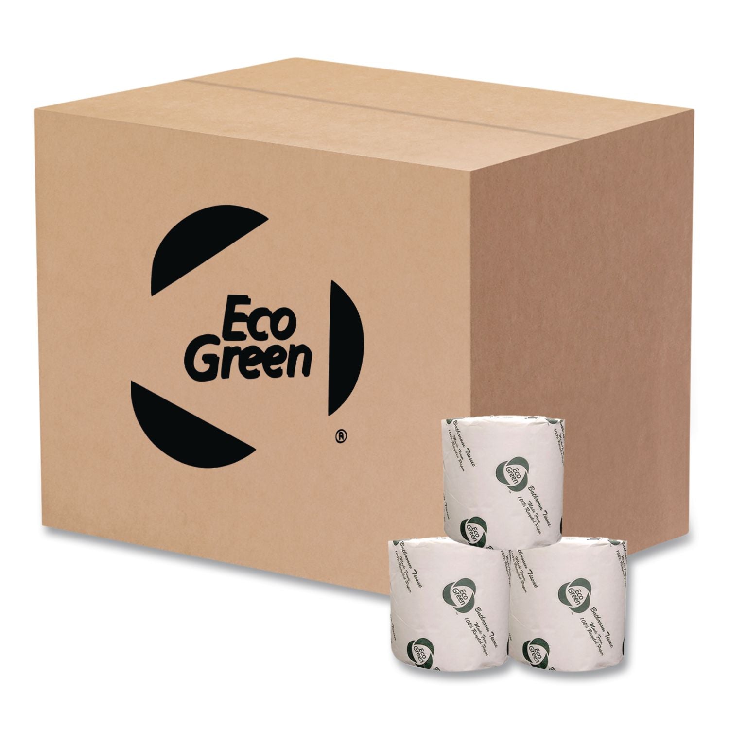 Recycled 2-Ply Standard Toilet Paper, Septic Safe, White, 550 Sheets/Roll, 80 Rolls/Carton