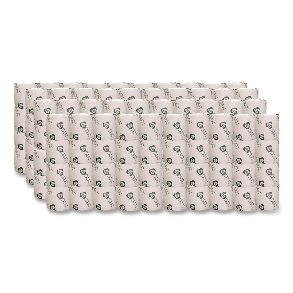 Recycled 2-Ply Standard Toilet Paper, Septic Safe, White, 550 Sheets/Roll, 80 Rolls/Carton