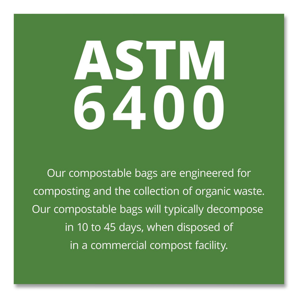 EcoSafe-6400 Bags, 30 gal, 1.1 mil, 30" x 39", Green, 48/Box