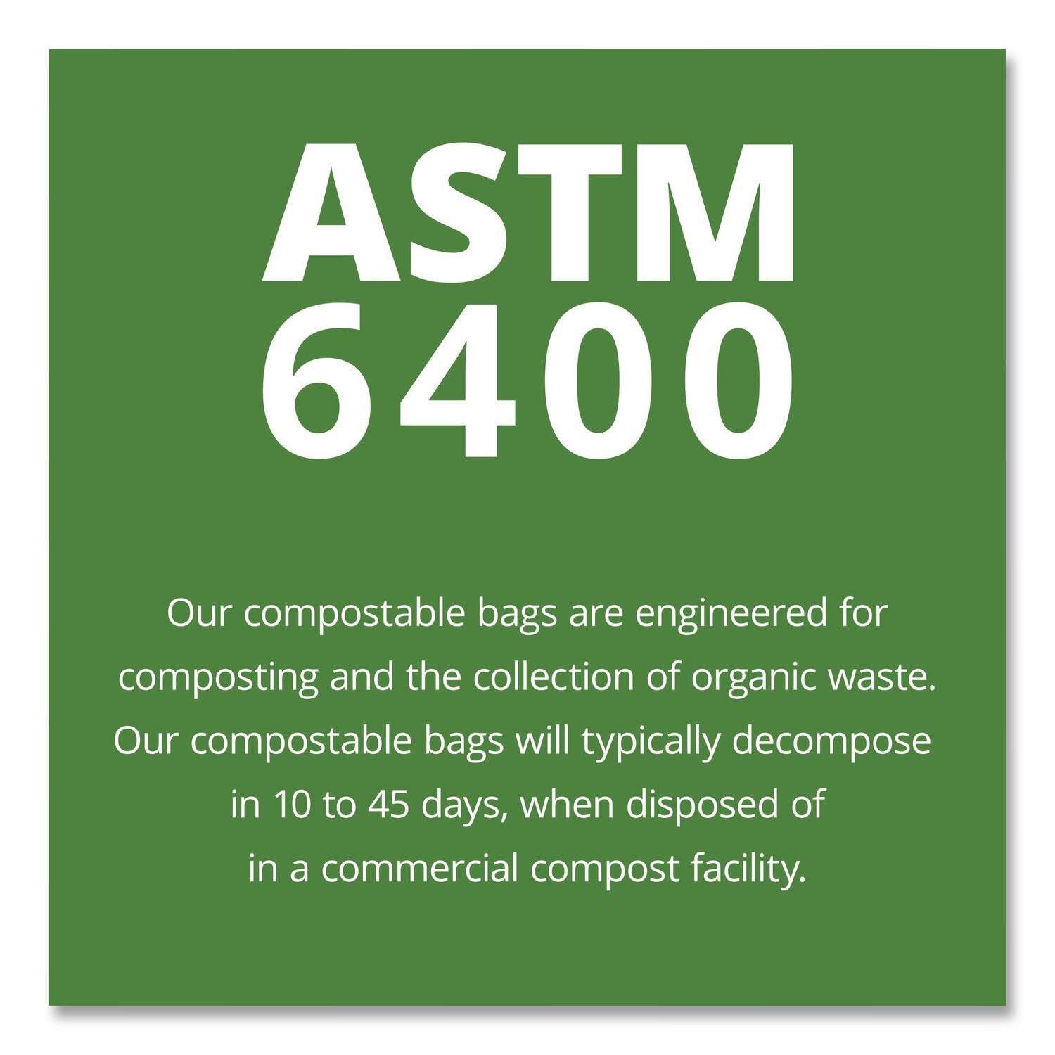 EcoSafe-6400 Bags, 30 gal, 1.1 mil, 30" x 39", Green, 48/Box