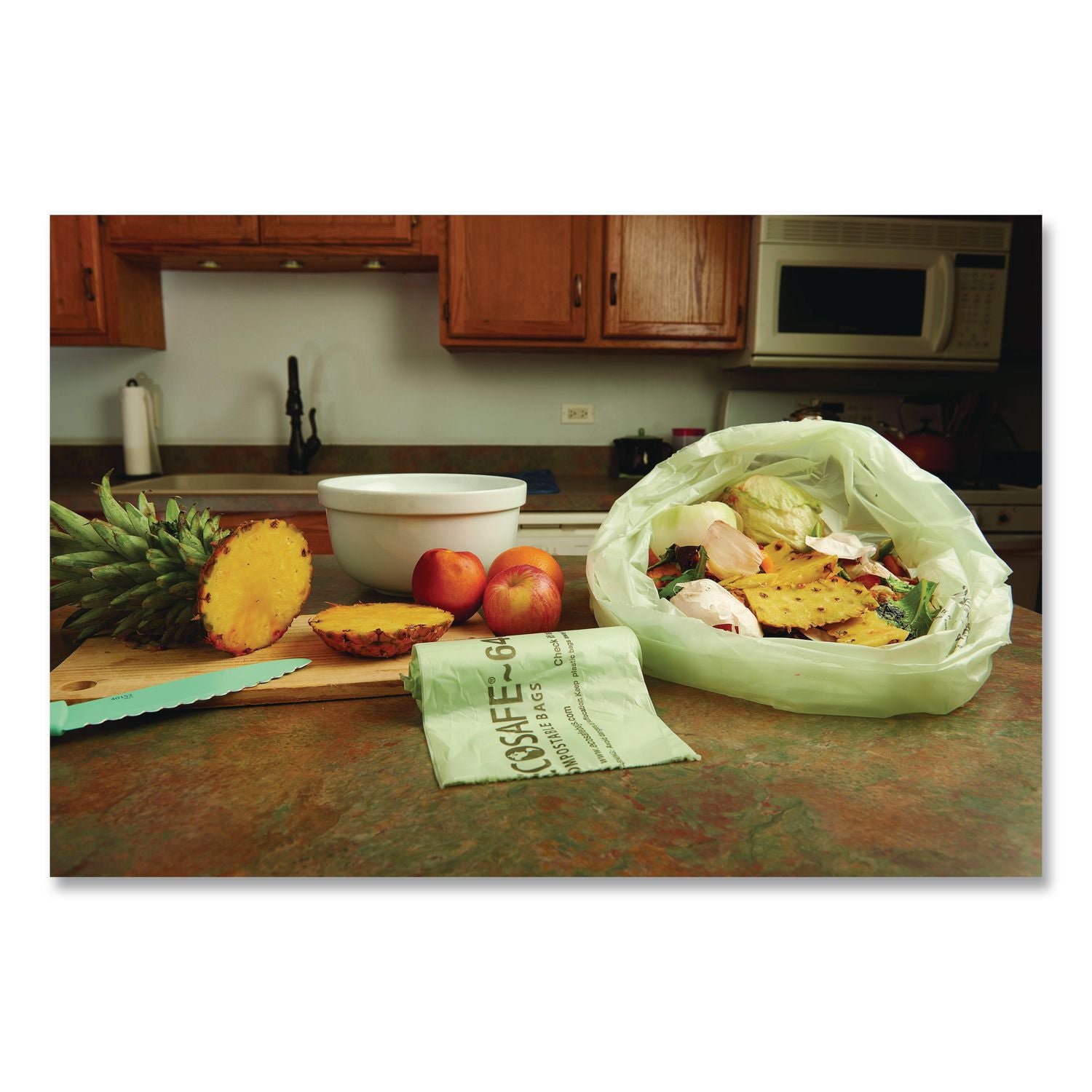 EcoSafe-6400 Bags, 30 gal, 1.1 mil, 30" x 39", Green, 48/Box