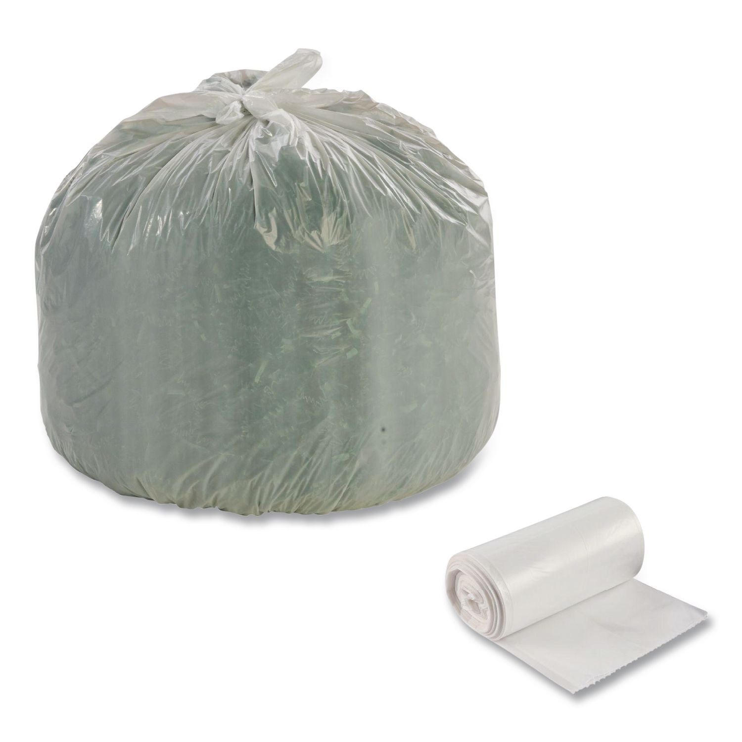 Controlled Life-Cycle Plastic Trash Bags, 13 gal, 0.7 mil, 24" x 30", White, 120/Box